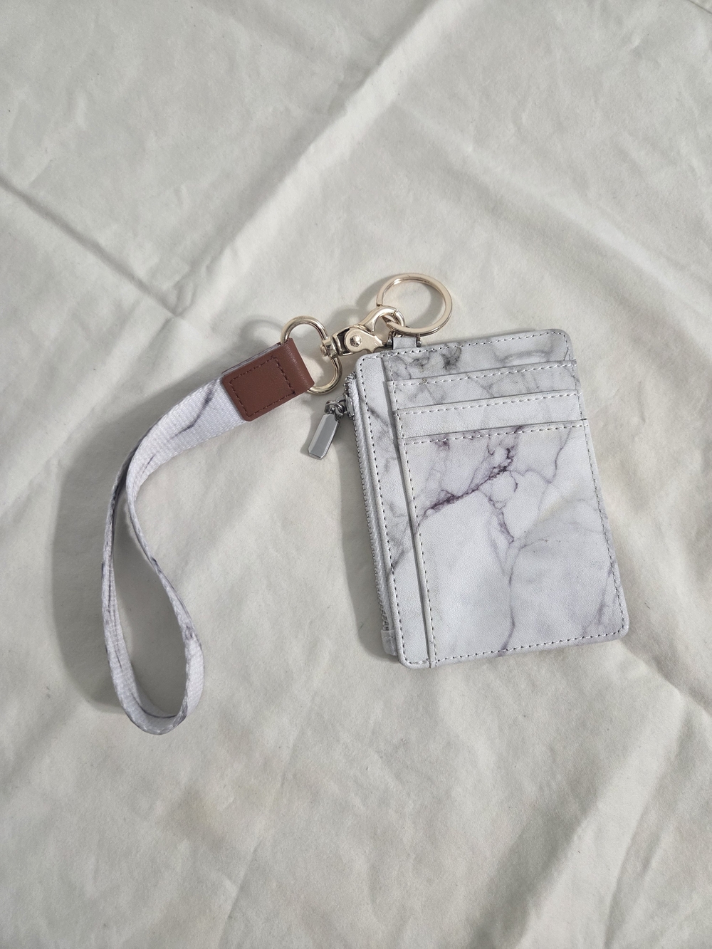 White Marble Wristlet Cardholder